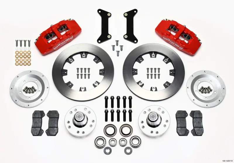 Wilwood Dynapro 6 Front Hub Kit 12.19In Red For 79-87 Gm G Body 1