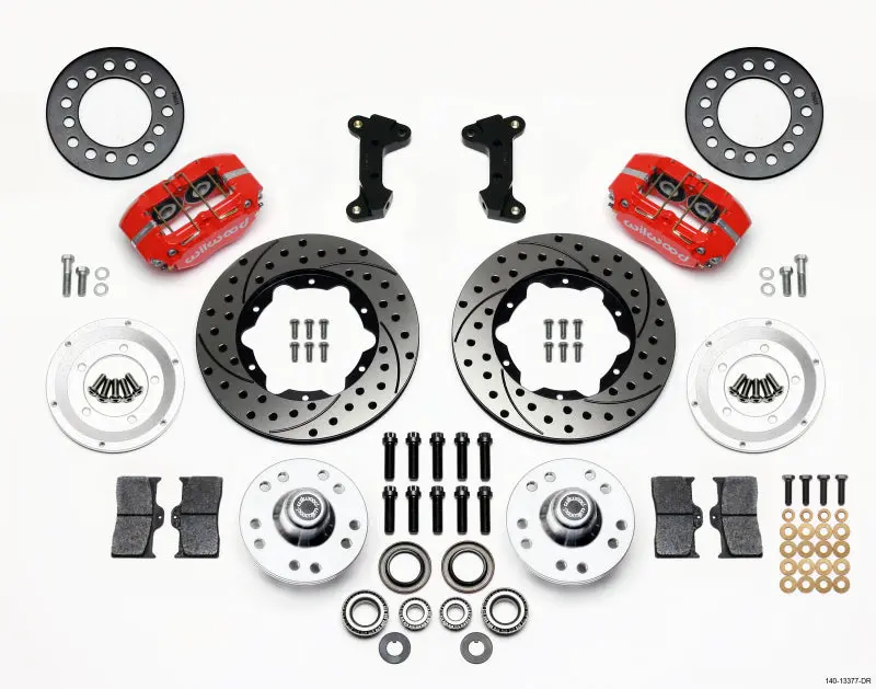 Wilwood Dynapro Dust-Boot Front Kit 11.00In Drilled Red 74-80 Pinto Mustang Ii Disc Spindle Only 1