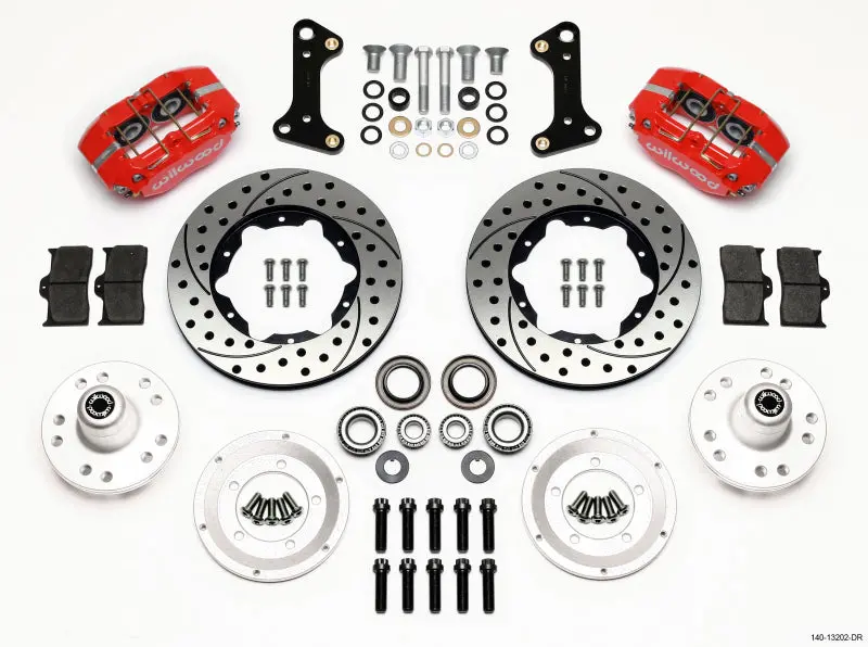 Wilwood Dynapro Dust-Boot Front Kit 11.00In Drilled Red For 67-69 Camaro 64-72 Nova Chevelle 1