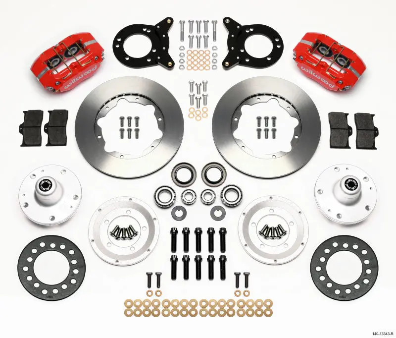 Wilwood Dynapro Dust-Boot Front Kit 11.00In Red For 1965-1969 Mustang Disc And Drum Spindle 1