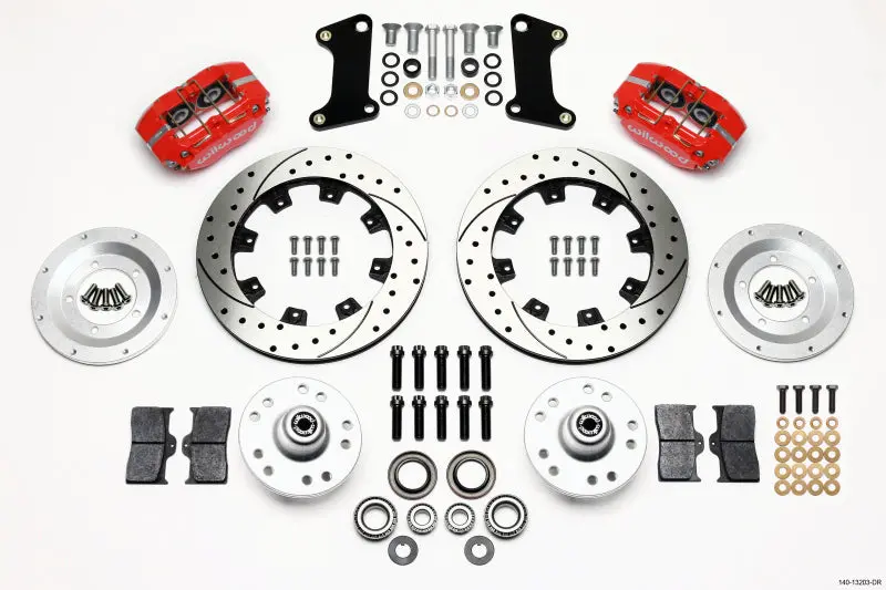 Wilwood Dynapro Dust-Boot Front Kit 12.19In Drilled Red For 67-69 Camaro 64-72 Nova Chevelle 1