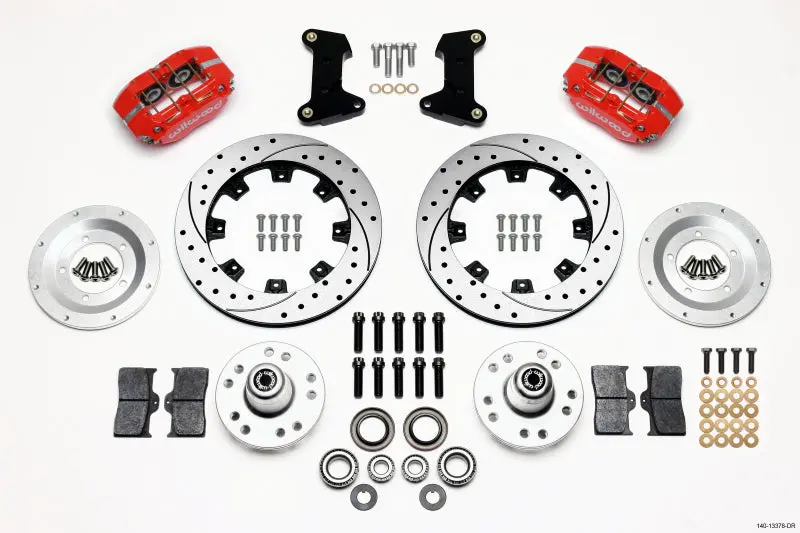 Wilwood Dynapro Dust-Boot Front Kit 12.19In Drilled Red For 74-80 Pinto Mustang Ii Disc Spindle 1