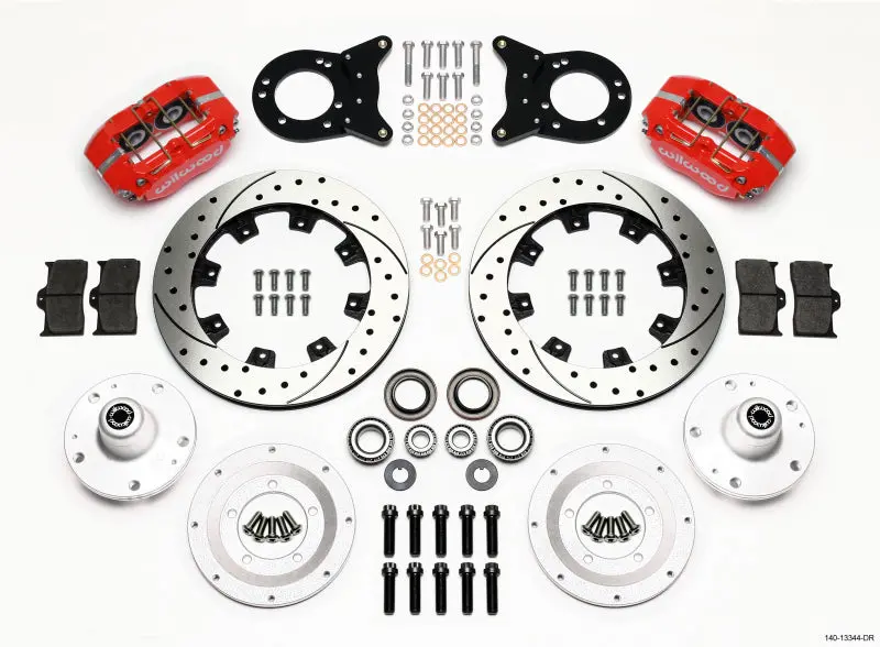 Wilwood Dynapro Dust-Boot Front Kit 12.19In Red 1965-1969 Mustang Disc & Drum Spindle 1