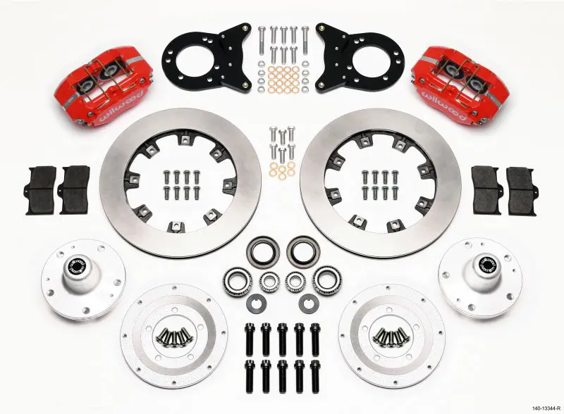 Wilwood Dynapro Dust-Boot Front Kit 12.19In Red For 1965-1969 Mustang Disc & Drum Spindle 1