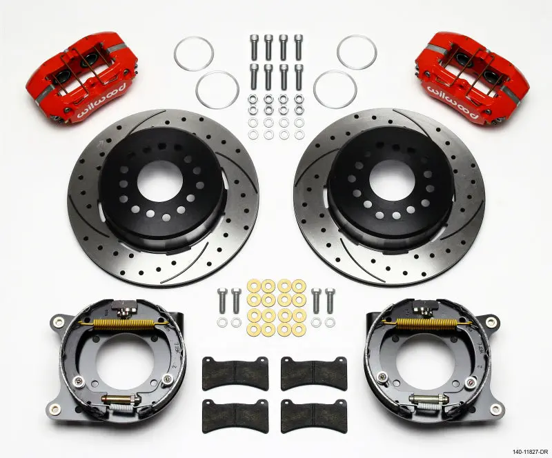 Wilwood Dynapro Low-Profile 11.00In P-Brake Kit Drill-Red For Impala 59-64 Corvette 57-62 1