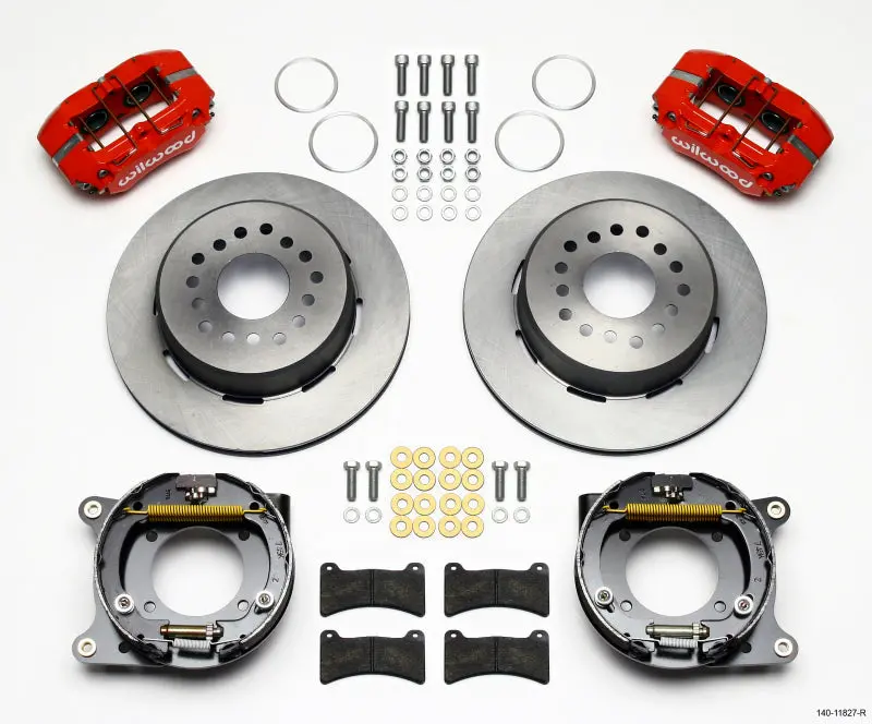 Wilwood Dynapro Low-Profile 11.00In P-Brake Kit Red Chevrolet Impala 59-64 Corvette 57-62 1