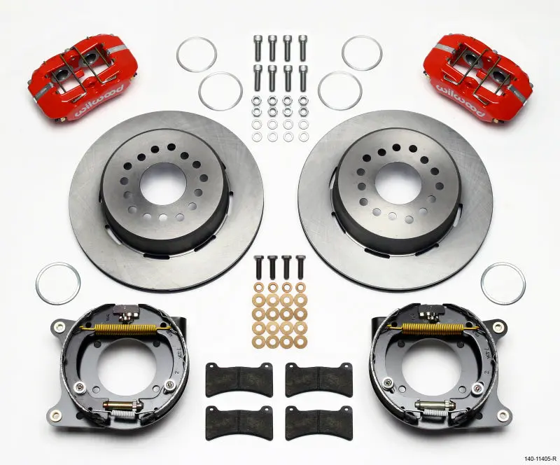 Wilwood Dynapro Low-Profile P-Brake Kit 11.00In Red 55-57 Chevy 2.34In Offset 1