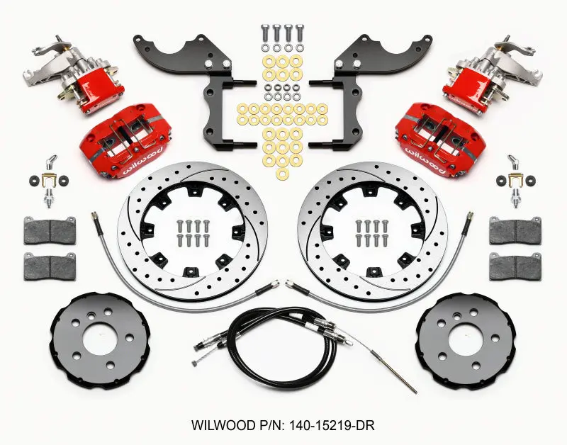 Wilwood Dynapro Radial4 / Mc4 Rear Kit 12.19 Drilled Red 2014-2015 Mini Cooper W/Lines & Cables 1