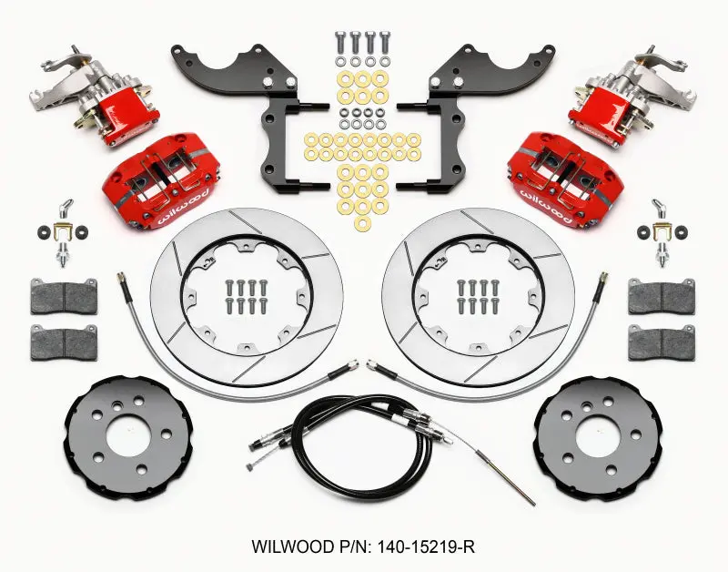 Wilwood Dynapro Radial4 / Mc4 Rear Kit 12.19 Red For 2014-2015 Mini Cooper With Lines And Cables 1
