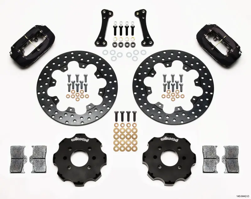 Wilwood Forged Dynalite Front Drag Kit Drilled Rotor For Acura Integra/Honda Civic 1990-2001 W/Fac.262Mm Rtr 1