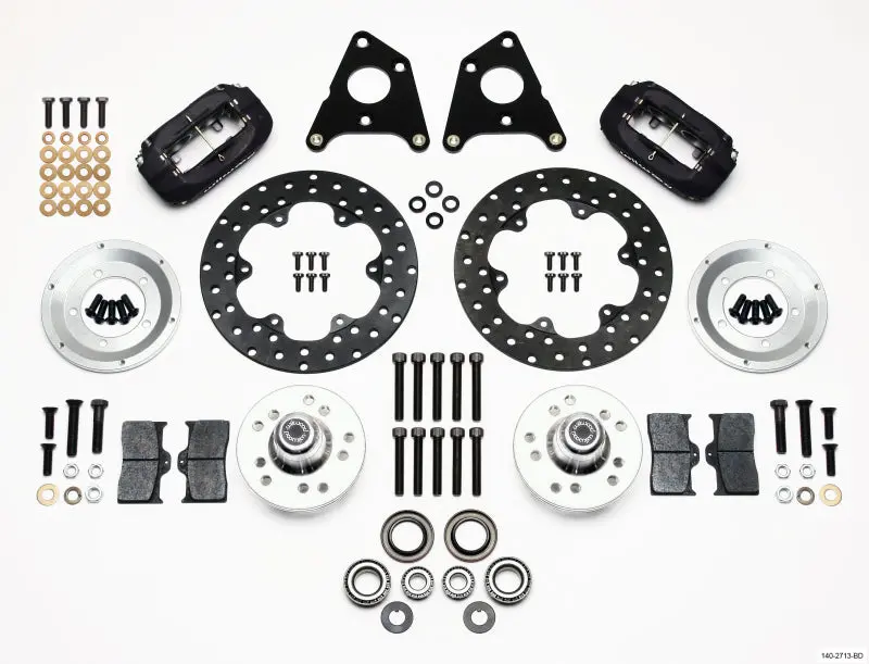 Wilwood Forged Dynalite Front Drag Kit With Drilled Rotor - Cpd 65-72 A (W/10In Drum) Dodge Dart Plymouth Duster Valiant 1