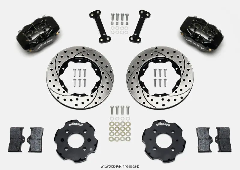 Wilwood Forged Dynalite Front Hat Kit 11.00In Drilled For Honda Civic Crx Integra 1988-2000 1