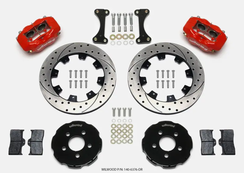 Wilwood Forged Dynalite Front Hat Kit 12.19In Drilled Red For 00-04 Pt Cruiser And 03-04 Srt-4 1
