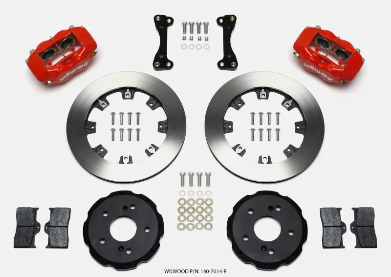 Wilwood Forged Dynalite Front Hat Kit 12.19In Red For 02-06 Acura Rsx 5 Lug 1