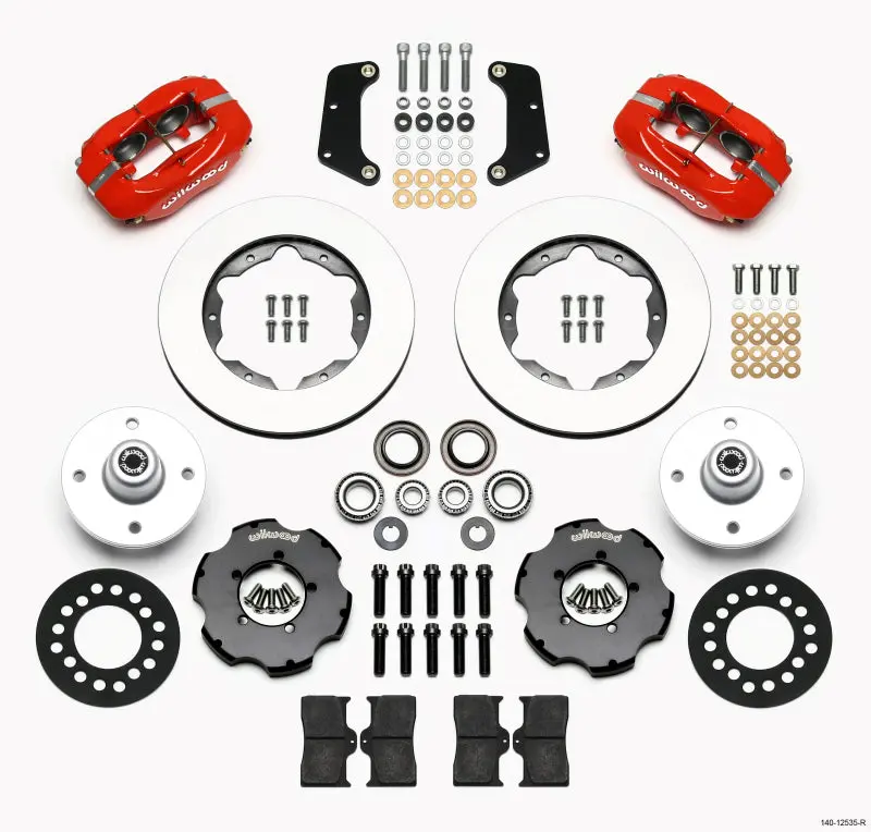 Wilwood Forged Dynalite Front Kit 10.75In Red 1964-65 Mustang 6 Cylinder 4-Lug 1