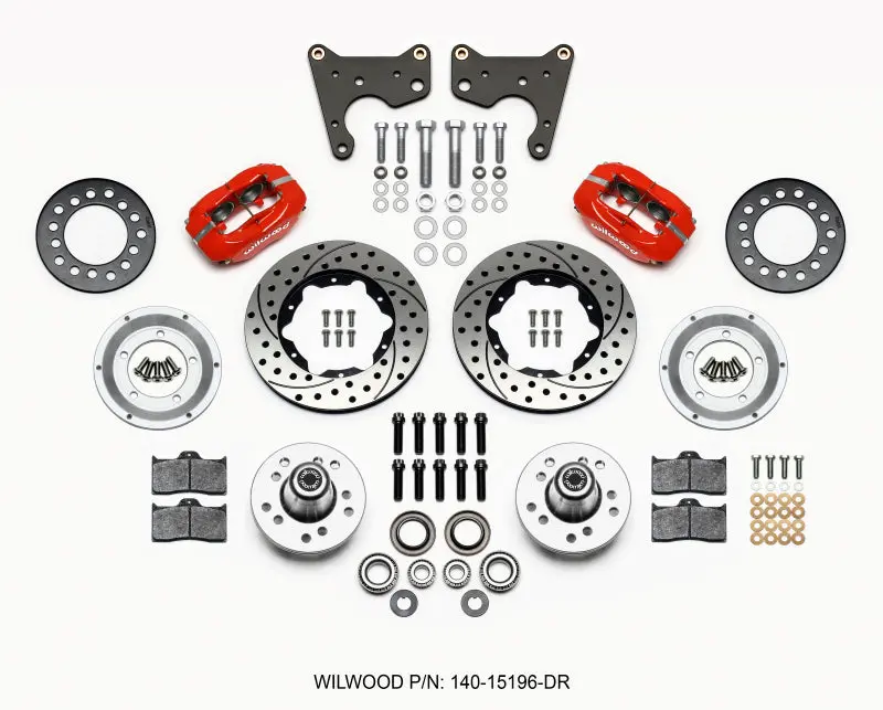 Wilwood Forged Dynalite Front Kit 11.00In Dril Red For 65-72 Chrysler Dodge Plymouth C Body 1