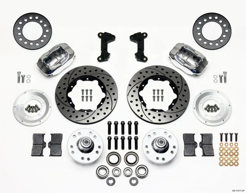 Wilwood Forged Dynalite Front Kit 11.00In Drill-Polished For 74-80 Pinto And Mustang Ii Disc Spindle Only 1