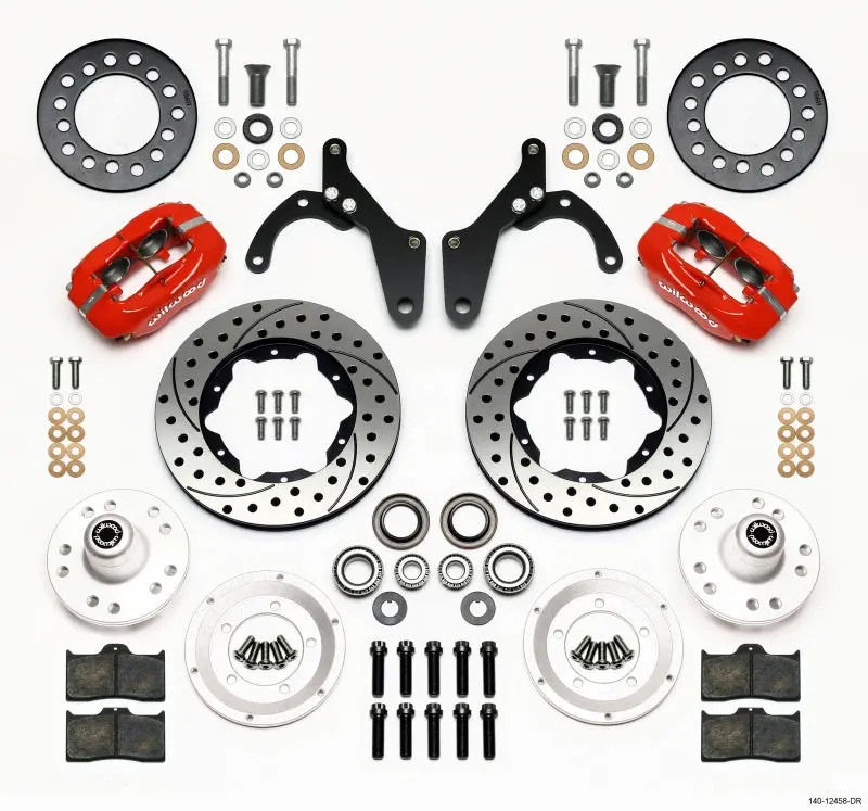Wilwood Forged Dynalite Front Kit 11.00In Drill Red 59-64 Chevy Impala 63-64 Corvette 1