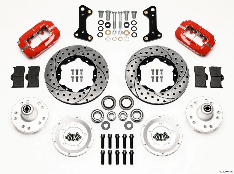 Wilwood Forged Dynalite Front Kit 11.00In Drill-Red For 67-69 Camaro 64-72 Nova Chevelle 1