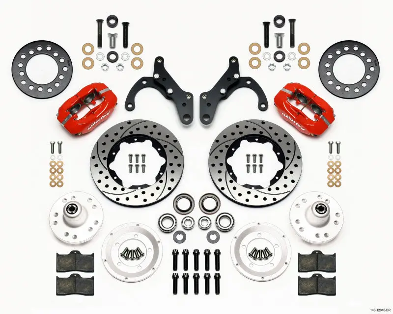 Wilwood Forged Dynalite Front Kit 11.00In Drill-Red For 69-70 Impala And 69-82 Corvette 1