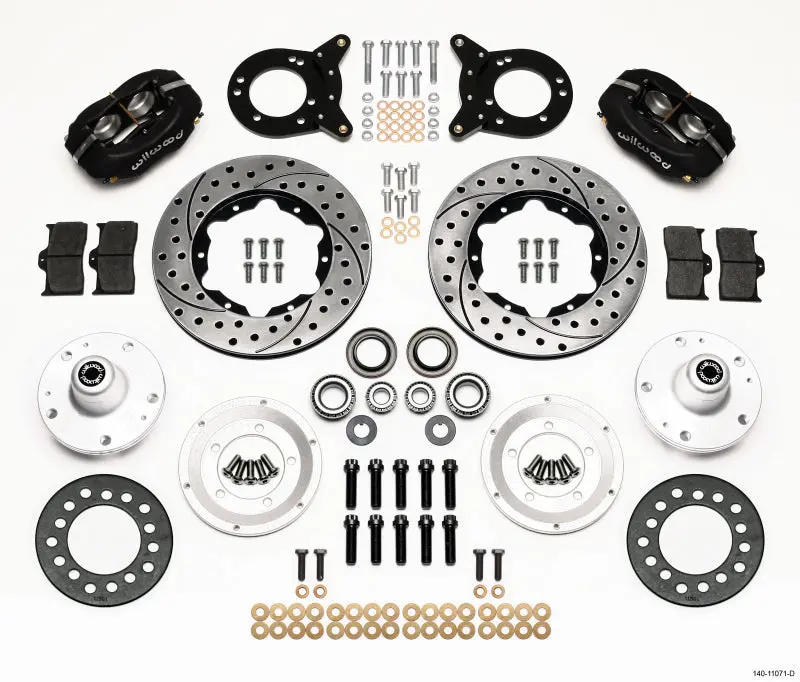 Wilwood Forged Dynalite Front Kit 11.00In Drilled For 1965-1969 Mustang Disc & Drum Spindle 1