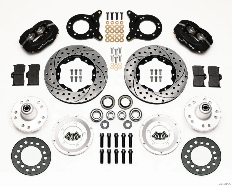 Wilwood Forged Dynalite Front Kit 11.00In Drilled For 1970-1973 Mustang Disc & Drum Spindle 1