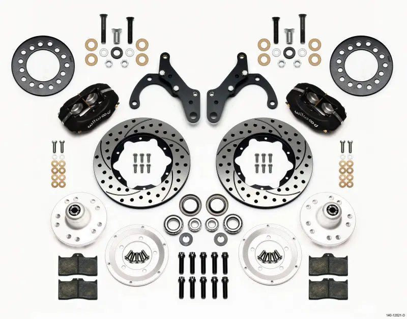 Wilwood Forged Dynalite Front Kit 11.00In Drilled For 65-68 Chevy Impala Drum Spindle 1