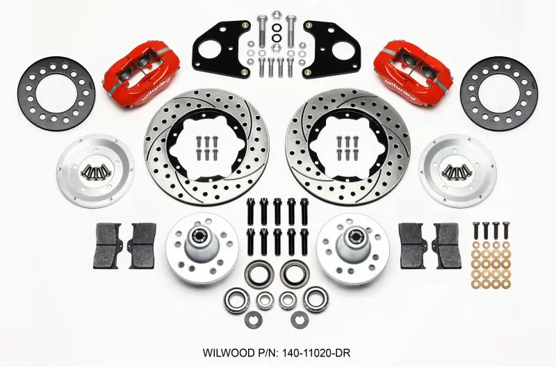 Wilwood Forged Dynalite Front Kit 11.00In Drilled Red For 62-72 Dodge Charger Challenger Coronet Road Runner 1
