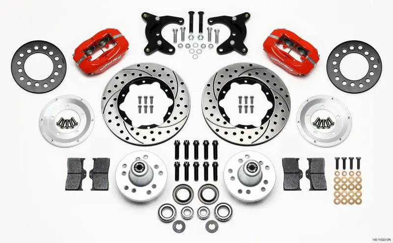 Wilwood Forged Dynalite Front Kit 11.00In Drilled Red For 65-72 Dodge Plymouth A Body - 10In Drum 1