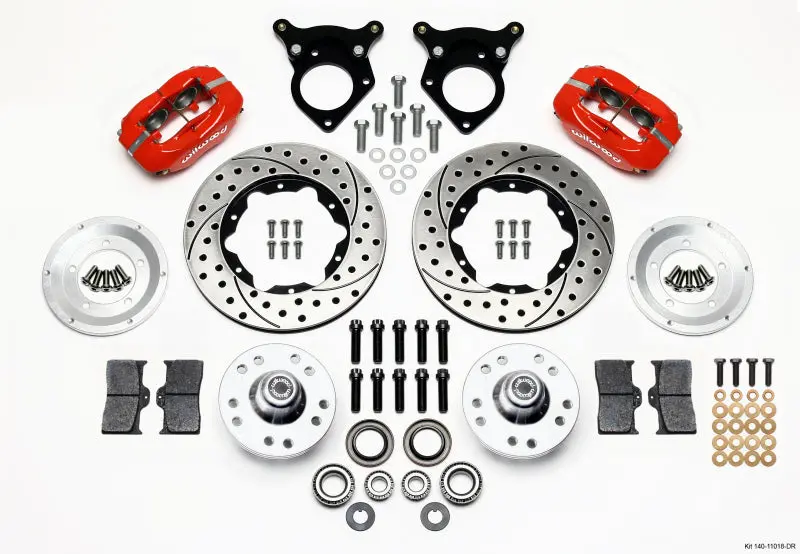 Wilwood Forged Dynalite Front Kit 11.00In Drilled Red For 87-93 Mustang 5 Lug 1