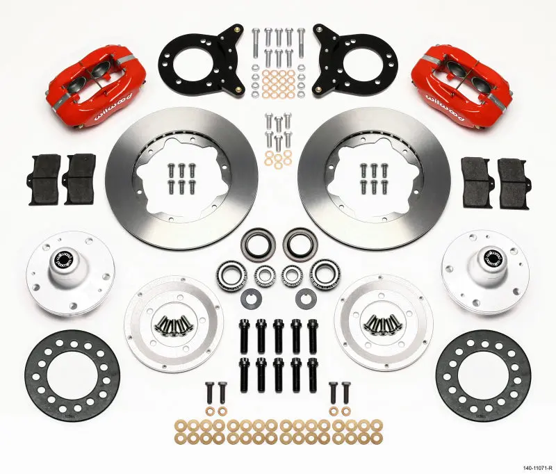 Wilwood Forged Dynalite Front Kit 11.00In Red For 1965-1969 Mustang Disc & Drum Spindle 1