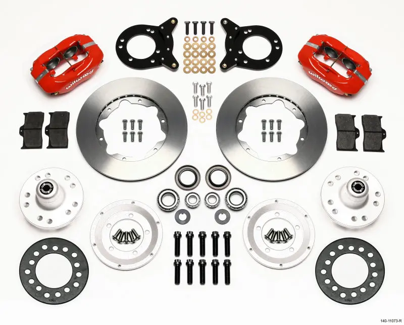 Wilwood Forged Dynalite Front Kit 11.00In Red For 1970-1973 Mustang Disc & Drum Spindle 1