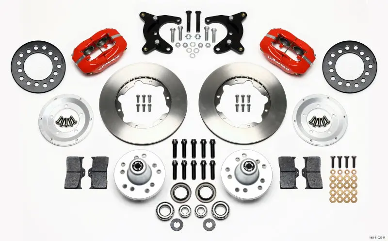 Wilwood Forged Dynalite Front Kit 11.00In Red For 65-72 Dodge Plymouth A Body - Upgrades 10In Drum Brakes 1