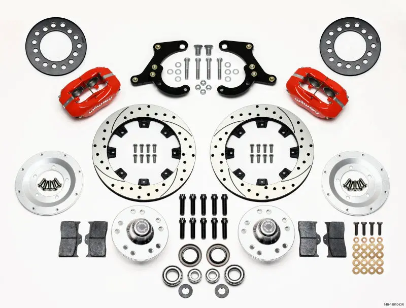Wilwood Forged Dynalite Front Kit 11.75In Drilled Red For 55-57 Chevy Bel Air 1