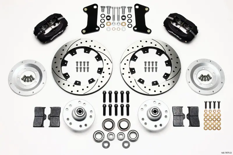 Wilwood Forged Dynalite Front Kit 12.19In Drilled Fits 67-69 Camaro 64-72 Nova Chevelle 1