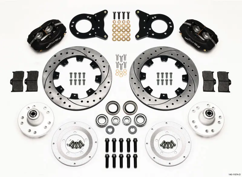 Wilwood Forged Dynalite Front Kit 12.19In Drilled For 1970-1973 Mustang Disc & Drum Spindle 1