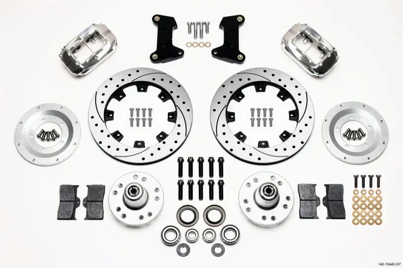 Wilwood Forged Dynalite Front Kit 12.19In Drilled Polished 74-80 Pinto Mustang Ii Disc Spindle Only 1