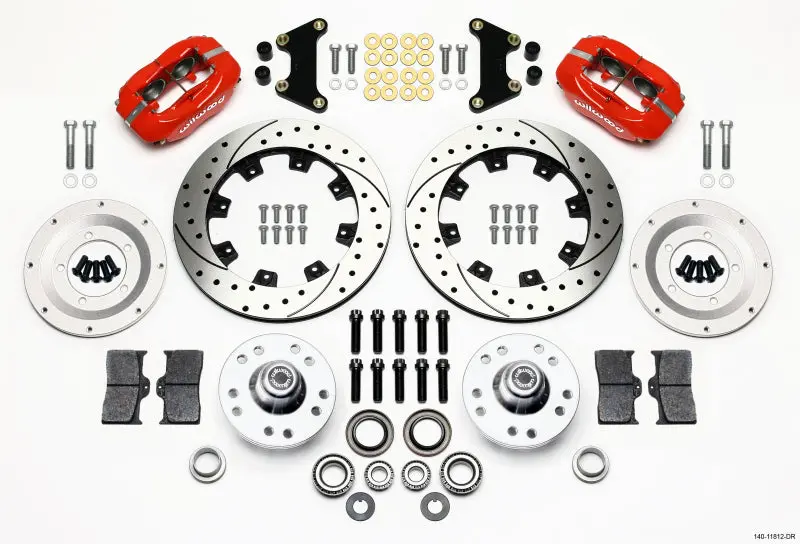 Wilwood Forged Dynalite Front Kit 12.19In Drilled Red For 49-54 Chevy/53-62 Corvette Line Kit Needed 1