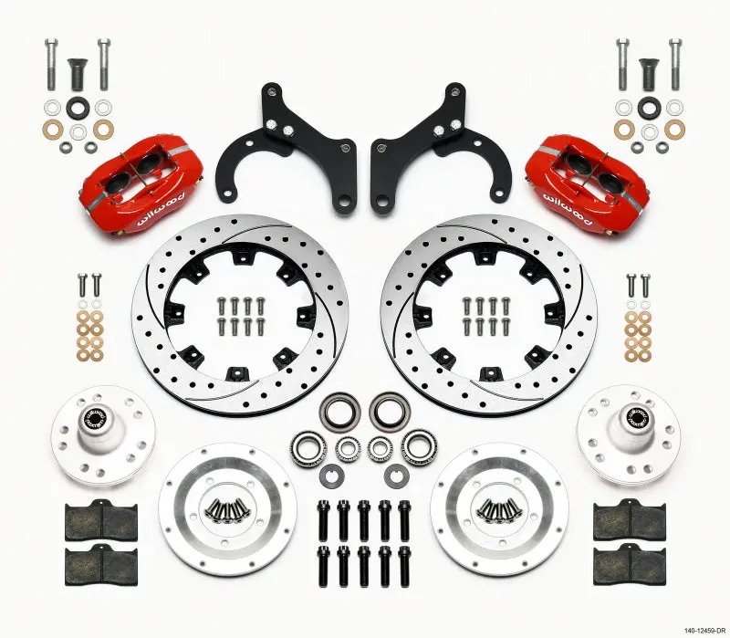 Wilwood Forged Dynalite Front Kit 12.19In Drilled Red For 59-64 Chevy Impala And 63-64 Corvette 1