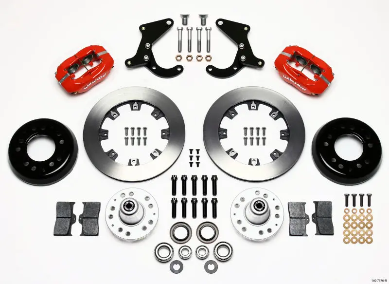 Wilwood Forged Dynalite Front Kit 12.19In Red 55-57 Chevy Bel Air 1