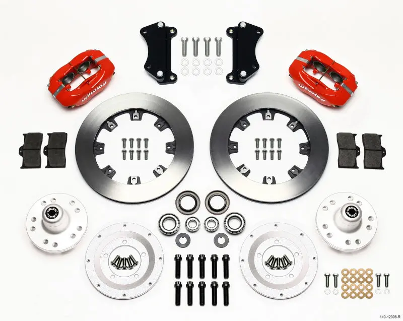 Wilwood Forged Dynalite Front Kit 12.19In Red Compatible With 1955-1957 Chevrolet Bel Air 1