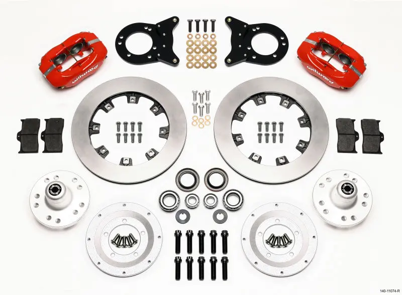 Wilwood Forged Dynalite Front Kit 12.19In Red For 1970-1973 Mustang Disc & Drum Spindle 1
