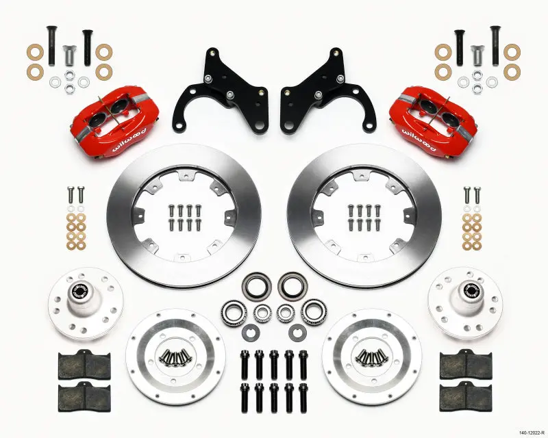 Wilwood Forged Dynalite Front Kit 12.19In Red For 65-68 Chevy Impala Drum Spindle 1