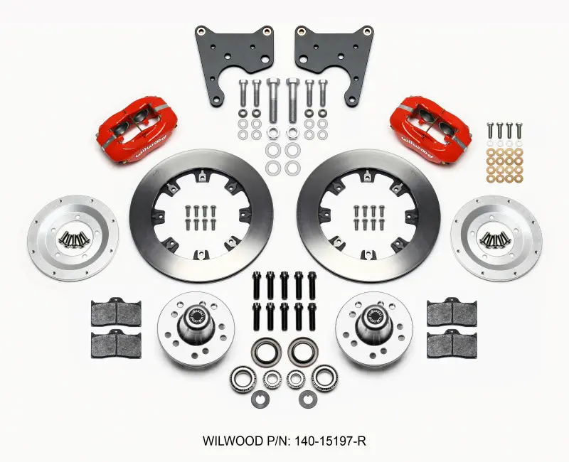 Wilwood Forged Dynalite Front Kit 12.19In Red For 65-72 Chrysler Dodge Plymouth C Body Drum 1