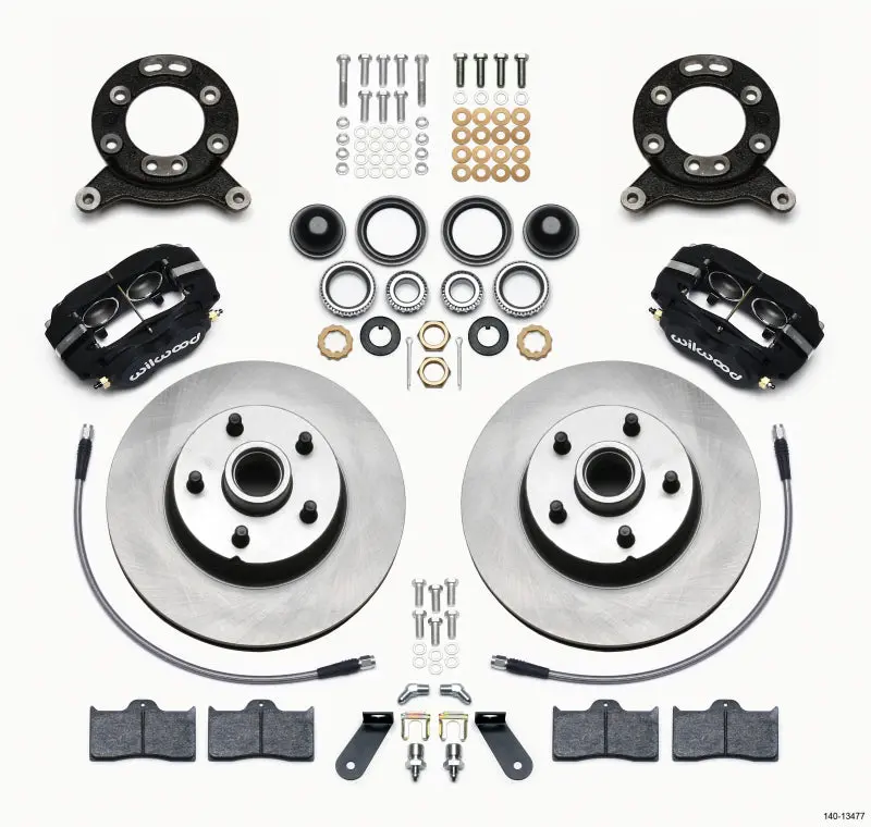 Wilwood Forged Dynalite-M Front Kit 11.30In Rotor Hub 1970-1973 Mustang Disc Drum Spindle 1