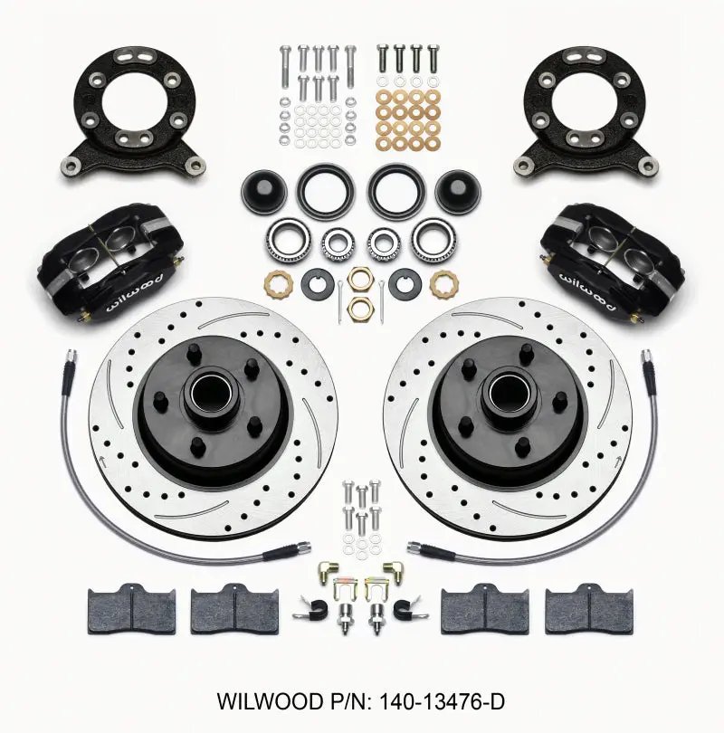 Wilwood Forged Dynalite-M Front Kit 11.30In Rotor & Hub For 65-69 Mustang Disc & Drum Spindle 1