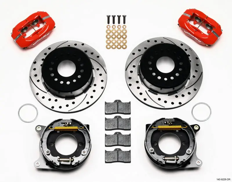 Wilwood Forged Dynalite P/S P-B Kit Drilled Red Mustang 2005-2014 1