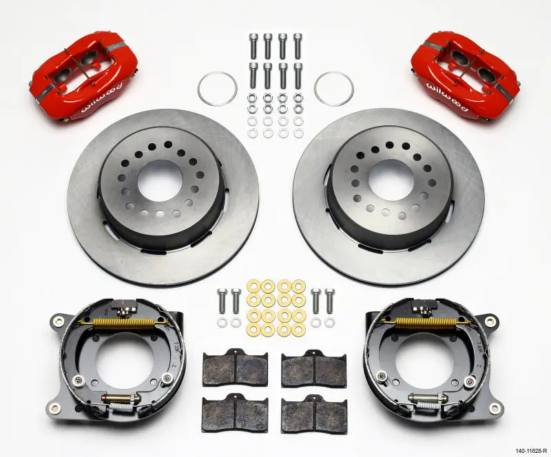 Wilwood Forged Dynalite P/S Park Brake Kit Red For Impala 59-64 Corvette 57-62 1