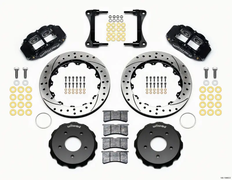 Wilwood Narrow Superlite 4R Front Hat Kit 12.88In Drill 2007-2015 Jeep Wrangler 1