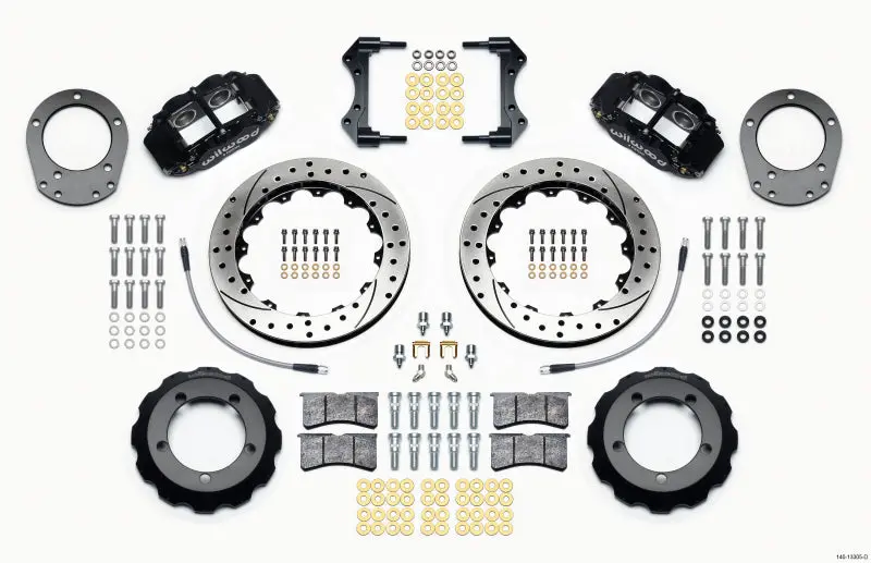 Wilwood Narrow Superlite 4R Front Hat Kit 12.88In Drilled For 76-77 Ford Bronco Dana 44 With Lines 1